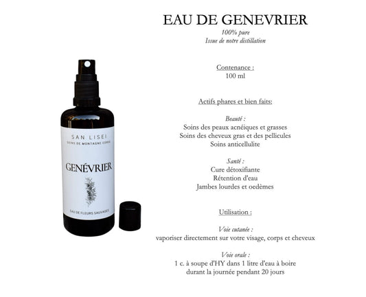 Eau florale de genévrier San Lisei, flacon 100 ml
